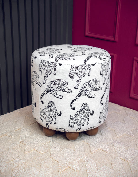 Taburete Agnes Nibo White Cheeta - Linea B