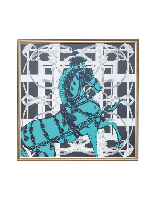 Cuadro Caballo Azul Negro