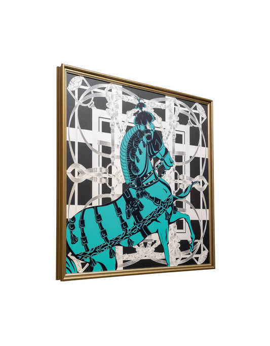 Cuadro Caballo Azul Negro