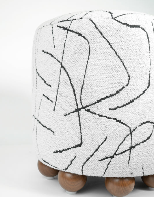 Taburete Agnes Hani White Lined - Linea A