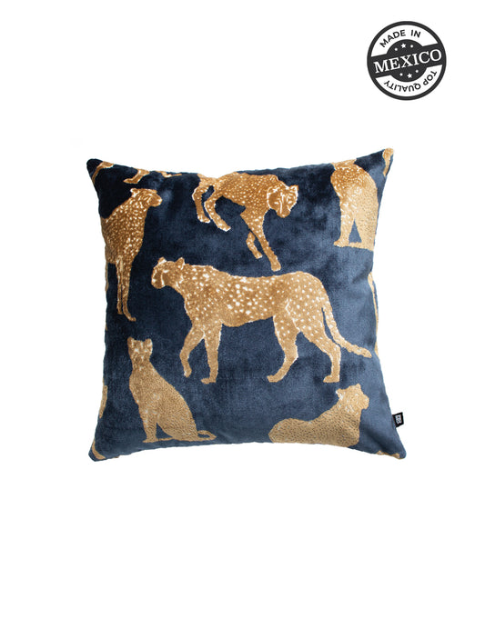 Cojin Cheetah Teal Duo 60 cm
