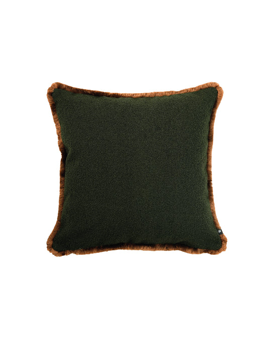 Cojin July Dark Green Con Fleco