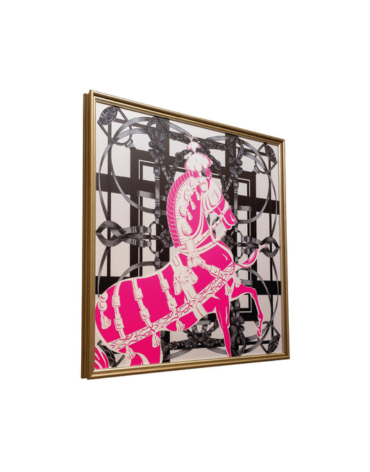 Cuadro Caballo Rosa Negro