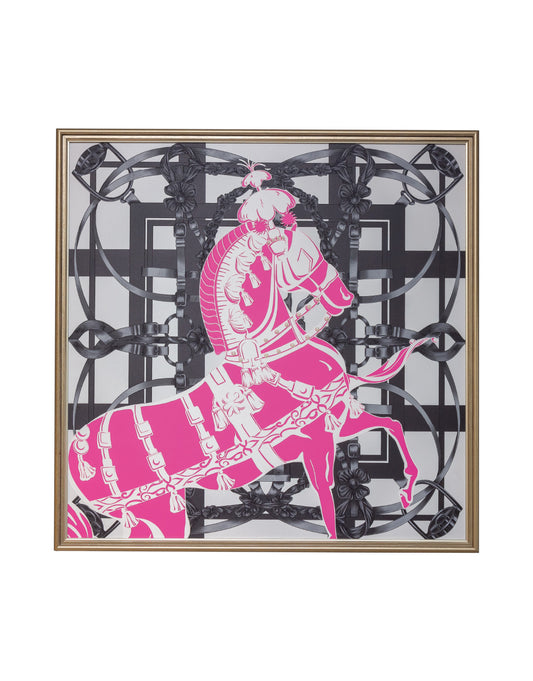Cuadro Caballo Rosa Negro
